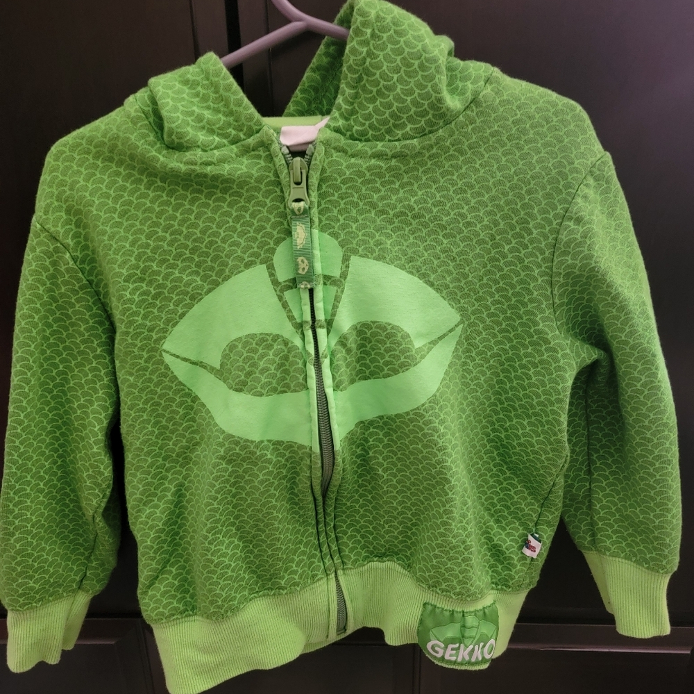 PJ masks Green super gecko hoodie toddler boys 3t